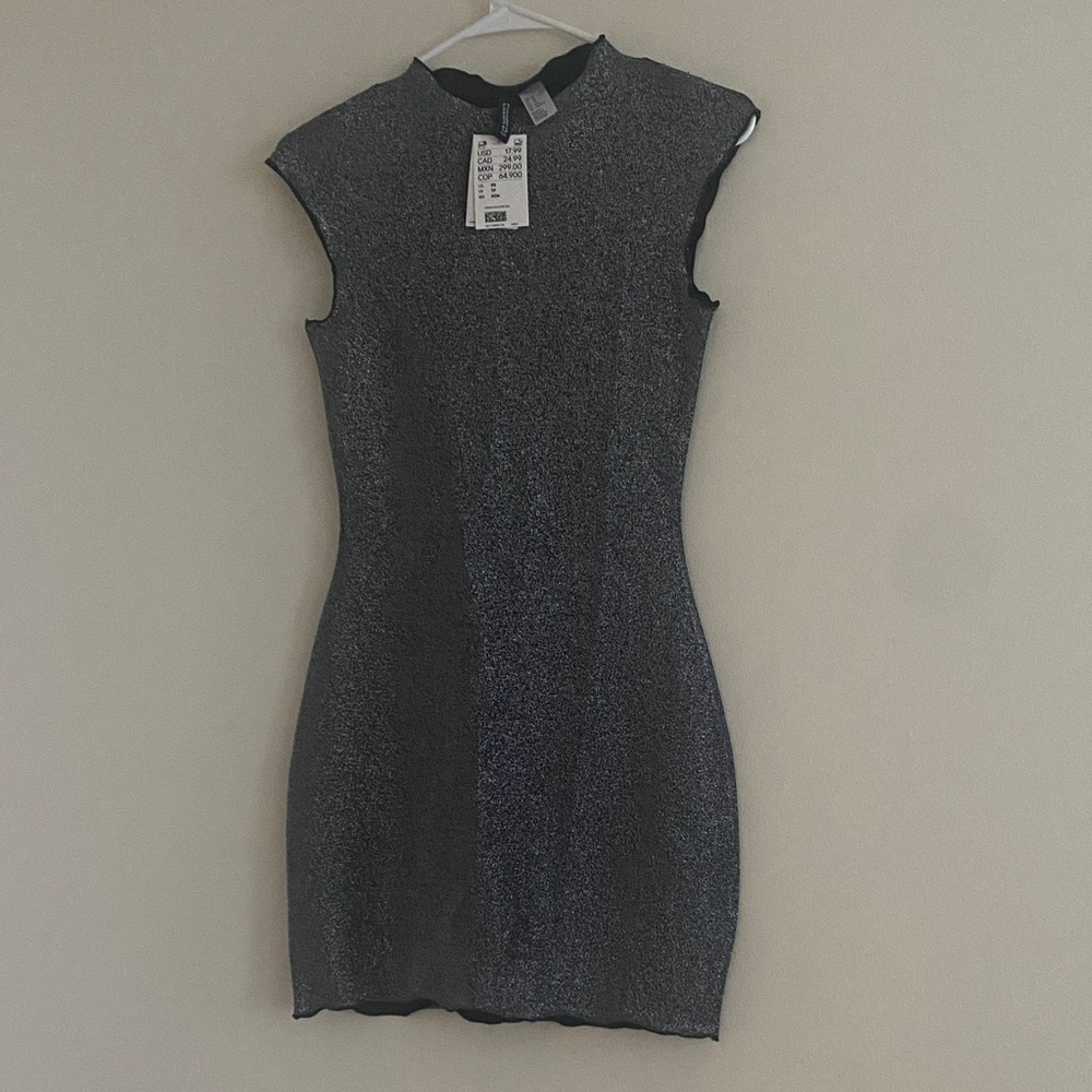H&M Shimmering Black Mini Dress
